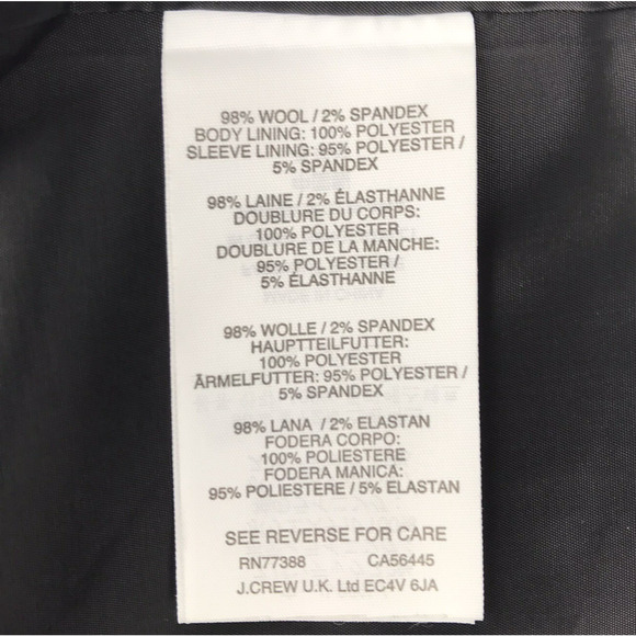 J.Crew Regent Blazer In Wool Flannel Gray One Button Lined Pockets Womens Size 2 - Picture 11 of 12